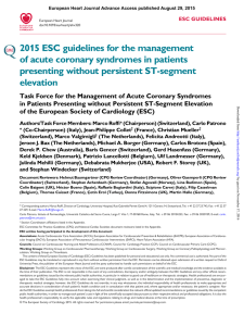 2015 ESC guidelines for the management of acute coronary