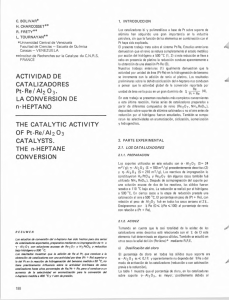 ACTIVIDAD DE CATALIZADORES Pt-Re/ Al2 03. LA CONVERSION