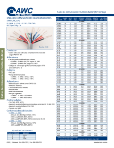 Cable multiconductor para computadoras, sin blindaje