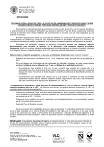 documentación a aportar - UPV Universitat Politècnica de València