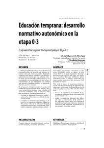 Educación temprana: desarrollo normativo autonómico en la etapa 0-3
