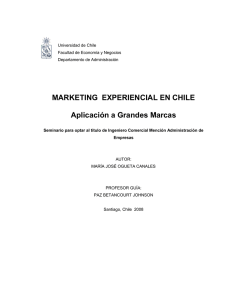 MARKETING EXPERIENCIAL EN CHILE Aplicación a Grandes