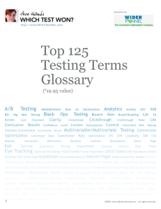 Top 125 Testing Terms Glossary