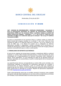 Comunicación 2014/108 - Banco Central del Uruguay