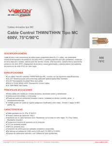Cable Control THWN/THHN Tipo MC 600V, 75°C/90°C