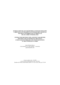 interacción de los parámetros acústicos duración y