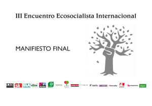 III Encuentro Ecosocialista Internacional MANIFIESTO FINAL