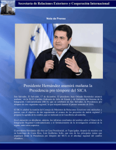 Presidente Hernández asumirá mañana la Presidencia pro témpore