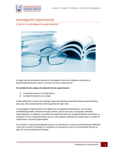 Investigación Experimental... - E-learning Universidad Gerardo Barrios