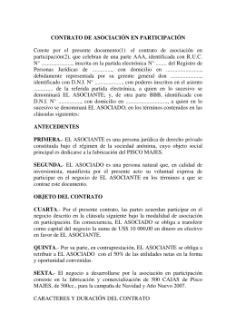 CONTRATO DE ASOCIACIÓN EN PARTICIPACIÓN