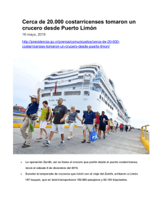 20.000 costarricenses tomaron un crucero en Limon