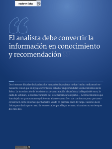 noviembre 2014 "El analista debe convertir la información en