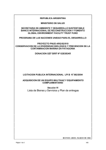 Lista de Bienes y Servicios y Plan de entregas