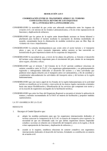 RESOLUCIÓN A15-3 COORDINACIÓN ENTRE EL TRANSPORTE