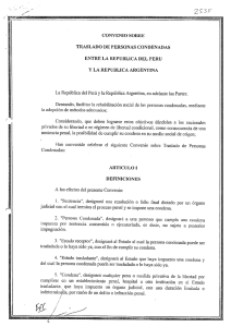 convenio sobre traslado de personas condenadas entre la república