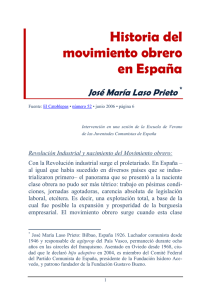 Historia del movimiento obrero en España