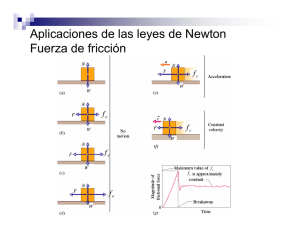 Aplicaciones de las leyes de Newton Fuerza de fricción
