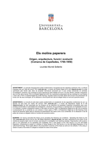 ELS MOLINS PAPERERS Origen, arquitectura, funció i evolució