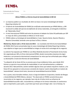 Comunicado de Prensa P.1 Alínea FEMSA su Informe Anual de