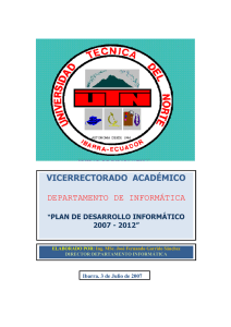Plan de Desarrollo Informático 2007-2012