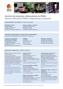 Servicios de empresas colaboradoras de IFEMA Services offered by