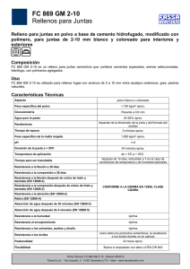 FC 869 GM 2-10 Rellenos para Juntas