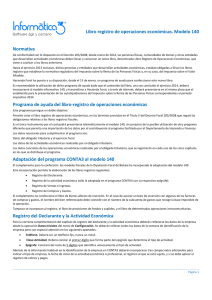 Libro registro de operaciones económicas. Modelo 140 Normativa