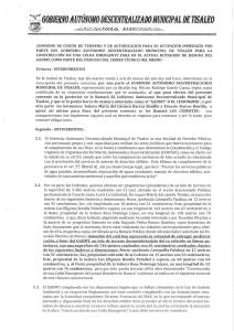 CONVENIO DE CESIÓN DE TERRENO Y DE AUTORIZACIÓN