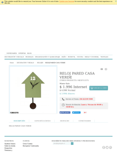 RELOJ PARED CASA VERDE $ 4.990 Internet