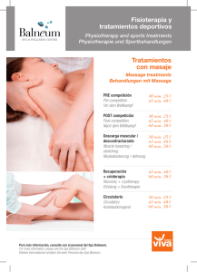 Tratamientos con masaje Fisioterapia y tratamientos