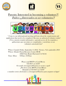 Parents: Interested in becoming a volunteer?!