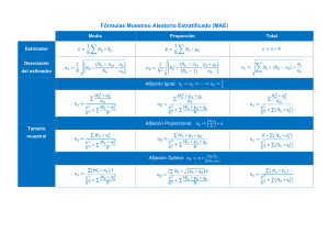Fórmulas Muestreo Aleatorio Estratificado (MAE)
