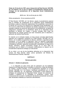 Orden de 18 de julio de 1997, para el desarrollo