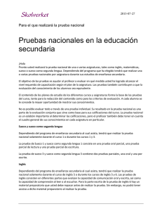 Pruebas nacionales en la educación secundaria