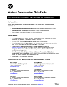 EP Workers` Compensation Claim Packet