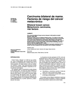 Carcinoma bilateral de mama. Factores de riesgo del