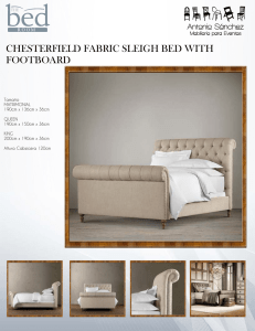 chesterfield fabric sleigh bed with footboard