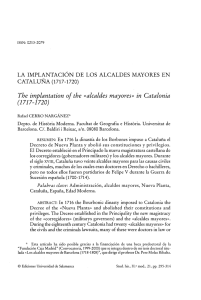 La implantación de los alcaldes mayores en Cataluña (1717