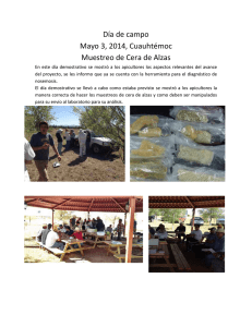 Día de campo Mayo 3, 2014, Cuauhtémoc Muestreo de Cera de Alzas
