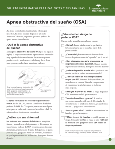 Apnea obstructiva del sueño (OSA)