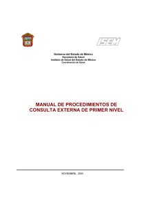 Manual de Procedimientos de Consulta Externa de Primer Nivel
