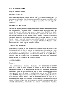 CAS. Nº 4906-2014 LIMA Pago de intereses legales. PROCESO