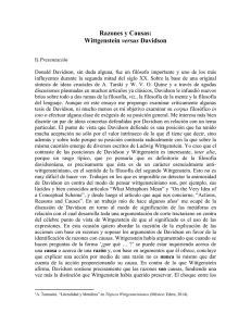 Razones y Causas: Wittgenstein versus Davidson