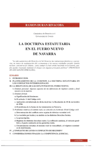 La doctrina estatutaria en el Fuero Nuevo de Navarra. Durán