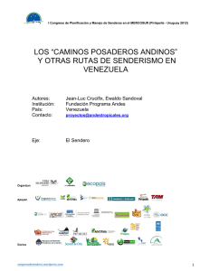 caminos posaderos andinos - I Congreso de Senderos en