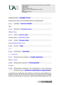 ASIGNATURA / COURSE TITLE: 1.1. Código / Course number 1.2