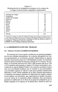 TABLA V Distribución de los trabajadores extranjeros en la comarca
