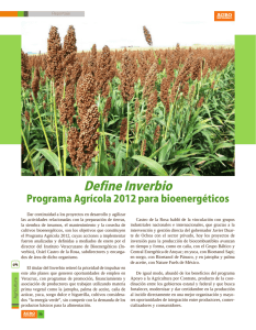 Define Inverbio Programa Agrícola 2012 para bioenergéticos