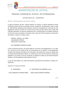 Cáceres Nombramientos Jueces de Paz localidad Hoyos y otras
