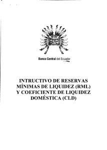 INTRUCTIVO DE RESERVAS MÍNIMAS DE LIQUIDEZ (RML) Y
